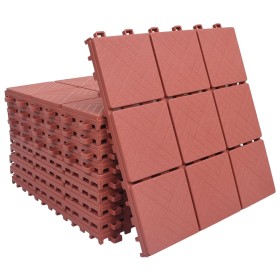 Terrace tiles 10 pcs red plastic 30.5x30.5 cm by vidaXL, Floors and carpets - Ref: Foro24-48230, Price: 51,99 €, Discount: %