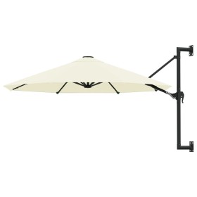 Wall parasol with metal bar 300 cm sand by vidaXL, Umbrellas - Ref: Foro24-44863, Price: 92,99 €, Discount: %