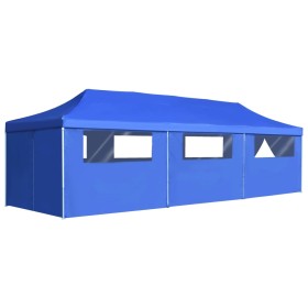 Pop-up folding tent with 8 side walls 3x9 m blue by vidaXL, Tents and gazebos - Ref: Foro24-44979, Price: 385,99 €, Discount: %