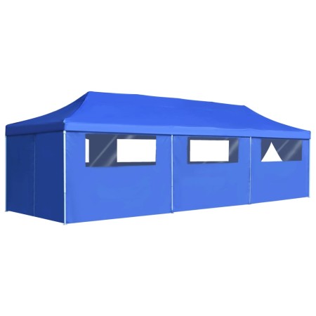 Pop-up-Faltzelt mit 8 Seitenwänden 3x9 m blau von vidaXL, Zelte und Pavillons - Ref: Foro24-44979, Preis: 385,99 €, Rabatt: %