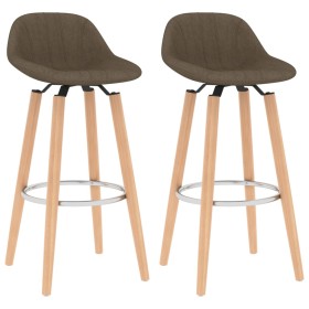 Kitchen stools 2 units brown fabric by vidaXL, Kitchen stools - Ref: Foro24-289380, Price: 108,67 €, Discount: %