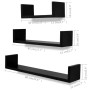 Wall shelves 6 units black by vidaXL, Shelves and shelves - Ref: Foro24-275989, Price: 90,94 €, Discount: %