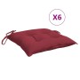 Gartenstuhlkissen 6 Stück rot roter Oxford-Stoff 40x40x7 cm von vidaXL, Kissen für Stühle und Sofas - Ref: Foro24-314889, Pre...