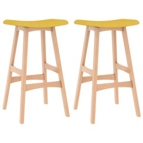 Kitchen stools 2 units mustard yellow fabric by vidaXL, Kitchen stools - Ref: Foro24-289394, Price: 122,99 €, Discount: %