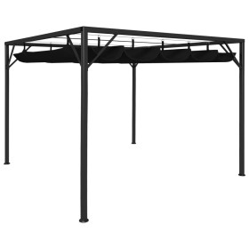 Garden gazebo with anthracite gray retractable roof 3x3 m by vidaXL, Tents and gazebos - Ref: Foro24-47954, Price: 290,99 €, ...