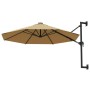 Wall-mounted umbrella with a 300 cm metal bar in taupe gray. by vidaXL, Umbrellas - Ref: Foro24-44866, Price: 93,99 €, Discou...