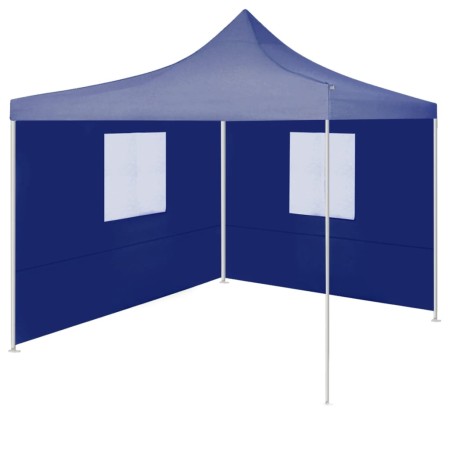 Professionelles Faltzelt mit 2 Wänden aus blauem Stahl 2x2 m von vidaXL, Zelte und Pavillons - Ref: Foro24-48878, Preis: 114,...