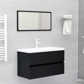 Juego de muebles de baño madera de ingeniería negro de vidaXL, Muebles de baño - Ref: Foro24-3071685, Precio: 248,43 €, Descu...