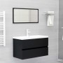 Black engineered wood bathroom furniture set by vidaXL, Bathroom furniture - Ref: Foro24-3071685, Price: 246,02 €, Discount: %