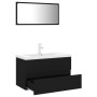 Black engineered wood bathroom furniture set by vidaXL, Bathroom furniture - Ref: Foro24-3071685, Price: 246,02 €, Discount: %