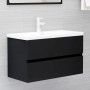 Black engineered wood bathroom furniture set by vidaXL, Bathroom furniture - Ref: Foro24-3071685, Price: 246,02 €, Discount: %