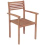 Stackable garden chairs 6 pcs teak wood with cushions by vidaXL, Garden chairs - Ref: Foro24-3072575, Price: 499,99 €, Discou...