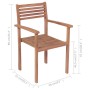 Stackable garden chairs 6 pcs teak wood with cushions by vidaXL, Garden chairs - Ref: Foro24-3072575, Price: 499,99 €, Discou...