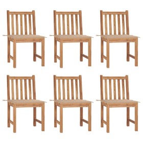 Garden chairs 6 units with solid teak wood cushions by vidaXL, Garden chairs - Ref: Foro24-3073118, Price: 631,95 €, Discount: %