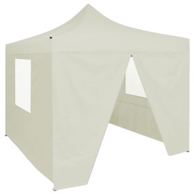 Professional folding tent with 4 cream-colored steel walls 2x2m by vidaXL, Tents and gazebos - Ref: Foro24-48882, Price: 112,...