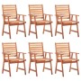 Garden dining chairs and cushions 6 units solid acacia wood by vidaXL, Garden chairs - Ref: Foro24-3078350, Price: 426,72 €, ...