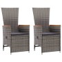 Reclining garden chairs and cushions 2 pcs gray synthetic rattan by vidaXL, Garden chairs - Ref: Foro24-46045, Price: 241,67 ...