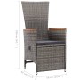 Reclining garden chairs and cushions 2 pcs gray synthetic rattan by vidaXL, Garden chairs - Ref: Foro24-46045, Price: 241,67 ...