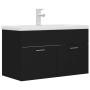 Mueble con lavabo madera de ingeniería negro de vidaXL, Tocadores de baño - Ref: Foro24-3071280, Precio: 235,19 €, Descuento: %