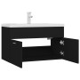 Mueble con lavabo madera de ingeniería negro de vidaXL, Tocadores de baño - Ref: Foro24-3071280, Precio: 231,96 €, Descuento: %