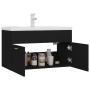 Mueble con lavabo madera de ingeniería negro de vidaXL, Tocadores de baño - Ref: Foro24-3071280, Precio: 231,96 €, Descuento: %