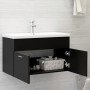 Mueble con lavabo madera de ingeniería negro de vidaXL, Tocadores de baño - Ref: Foro24-3071280, Precio: 231,96 €, Descuento: %