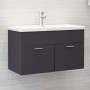 Mueble con lavabo madera de ingeniería gris de vidaXL, Tocadores de baño - Ref: Foro24-3071281, Precio: 230,99 €, Descuento: %