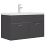 Gray engineered wood cabinet with sink by vidaXL, bathroom vanities - Ref: Foro24-3071281, Price: 230,30 €, Discount: %