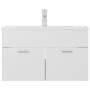 White engineered wood and Sonoma oak vanity unit with sink by vidaXL, bathroom vanities - Ref: Foro24-3071284, Price: 233,99 ...