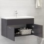 Mueble con lavabo madera de ingeniería gris brillante de vidaXL, Tocadores de baño - Ref: Foro24-3071287, Precio: 238,83 €, D...