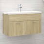 Sonoma oak engineered wood vanity unit with sink by vidaXL, bathroom vanities - Ref: Foro24-3071282, Price: 241,29 €, Discoun...