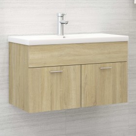 Mueble con lavabo madera de ingeniería roble Sonoma de vidaXL, Tocadores de baño - Ref: Foro24-3071282, Precio: 239,99 €, Des...