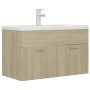 Sonoma oak engineered wood vanity unit with sink by vidaXL, bathroom vanities - Ref: Foro24-3071282, Price: 241,29 €, Discoun...