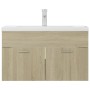 Sonoma oak engineered wood vanity unit with sink by vidaXL, bathroom vanities - Ref: Foro24-3071282, Price: 241,29 €, Discoun...