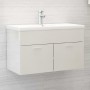 Mueble con lavabo madera de ingeniería blanco brillante de vidaXL, Tocadores de baño - Ref: Foro24-3071285, Precio: 237,29 €,...