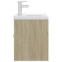 Sonoma oak engineered wood vanity unit with sink by vidaXL, bathroom vanities - Ref: Foro24-3071282, Price: 241,29 €, Discoun...