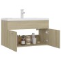 Sonoma oak engineered wood vanity unit with sink by vidaXL, bathroom vanities - Ref: Foro24-3071282, Price: 241,29 €, Discoun...