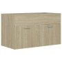 Sonoma oak engineered wood vanity unit with sink by vidaXL, bathroom vanities - Ref: Foro24-3071282, Price: 241,29 €, Discoun...