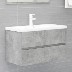 Mueble con lavabo madera de ingeniería gris hormigón de vidaXL, Tocadores de baño - Ref: Foro24-3071643, Precio: 248,20 €, De...