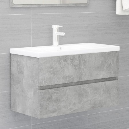 Mueble con lavabo madera de ingeniería gris hormigón de vidaXL, Tocadores de baño - Ref: Foro24-3071643, Precio: 247,99 €, De...