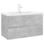 Mueble con lavabo madera de ingeniería gris hormigón de vidaXL, Tocadores de baño - Ref: Foro24-3071643, Precio: 247,99 €, De...