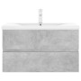 Mueble con lavabo madera de ingeniería gris hormigón de vidaXL, Tocadores de baño - Ref: Foro24-3071643, Precio: 247,99 €, De...