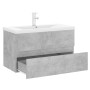 Mueble con lavabo madera de ingeniería gris hormigón de vidaXL, Tocadores de baño - Ref: Foro24-3071643, Precio: 247,99 €, De...