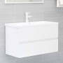 Glossy white engineered wood cabinet with sink by vidaXL, bathroom vanities - Ref: Foro24-3071645, Price: 261,72 €, Discount: %