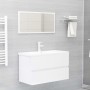 Mueble con lavabo madera de ingeniería blanco brillo de vidaXL, Tocadores de baño - Ref: Foro24-3071645, Precio: 261,72 €, De...