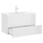 Mueble con lavabo madera de ingeniería blanco brillo de vidaXL, Tocadores de baño - Ref: Foro24-3071645, Precio: 261,72 €, De...