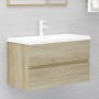 Sonoma oak engineered wood vanity unit with sink by vidaXL, bathroom vanities - Ref: Foro24-3071642, Price: 266,73 €, Discoun...