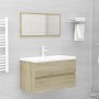 Sonoma oak engineered wood vanity unit with sink by vidaXL, bathroom vanities - Ref: Foro24-3071642, Price: 266,73 €, Discoun...