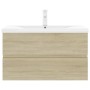 Sonoma oak engineered wood vanity unit with sink by vidaXL, bathroom vanities - Ref: Foro24-3071642, Price: 266,73 €, Discoun...