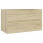 Sonoma oak engineered wood vanity unit with sink by vidaXL, bathroom vanities - Ref: Foro24-3071642, Price: 266,73 €, Discoun...